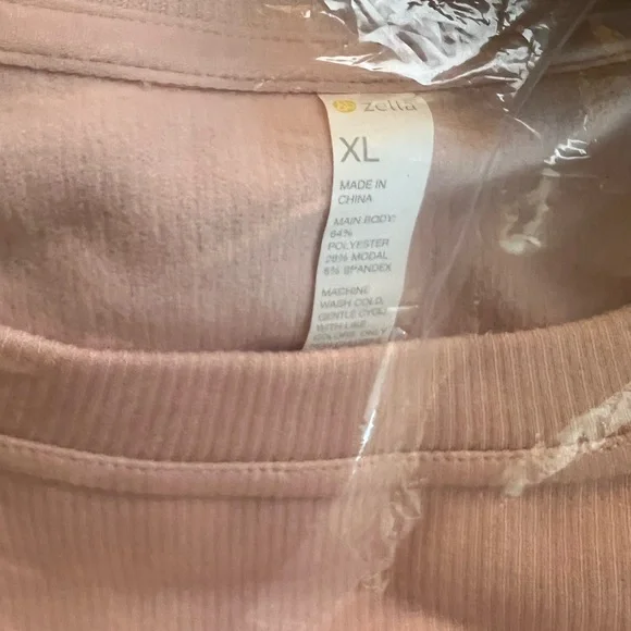 Zella Super Soft Comfy Plush Ottoman Sweatshirt Perfect Peach Pink::NWT:: - Picture 5 of 6